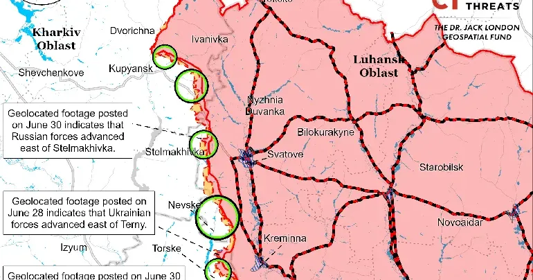 Карта ISW (June, 30. 3.00 p.m.) Ворог просунувся на схід від Стельмахівки — експерти ISW на порталі Gromada Group
