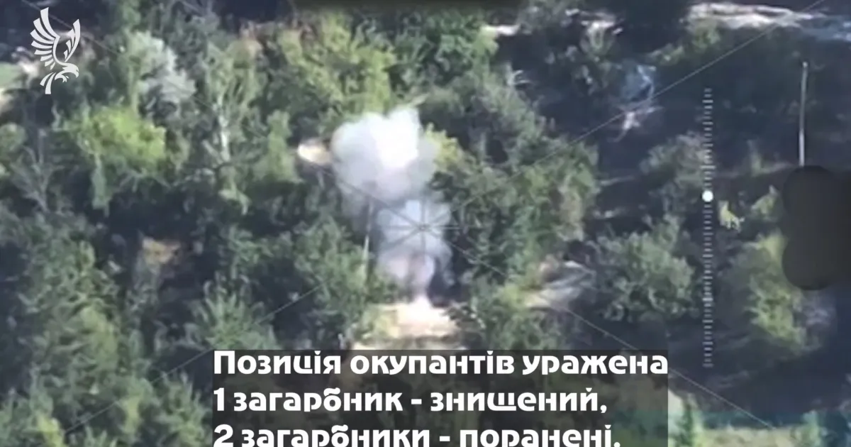 Скриншот з відео Бліндаж окупантів разом із загарбниками знищили на Куп’янському напрямку Слобожанські гвардійці (відео) на порталі Gromada Group