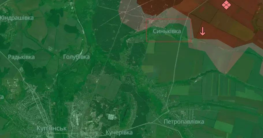 Скриншот карти Deep State станом на 08.09.2024 Чи захопили російські окупанти Синьківку? на порталі Gromada Group