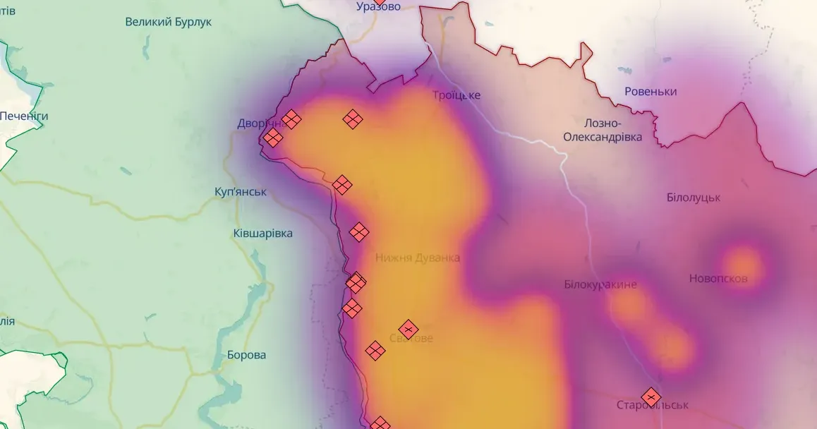 Скриншот з онлайн-карти https://deepstatemap.live , шар "Патоген" Ситуацію на Куп'янському напрямку проаналізував військовий експерт, координатор групи "Інформаційний спротив", полковник ЗСУ Костянтин Машовець.