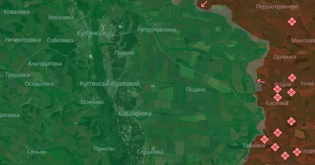 Скриншот карти DeepState станом на 10.07.2024 Ворог має просування в районі Синьківки і Піщаного — Костянтин Машовець на порталі Gromada Group
