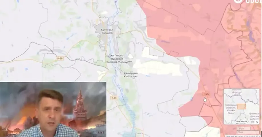 Скриншот відео OBOZ.UA У другій половині літа ворог посилить штурми на Куп'янському напрямку — експерт Коваленко на порталі Gromada Group