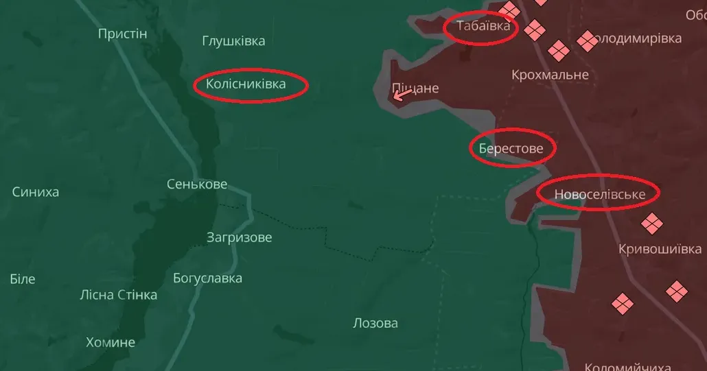 Скриншот карти DeepState станом на 11.08.2024 Російські заяви щодо просування в районі Новоселівського ISW заперечує на порталі Gromada Group