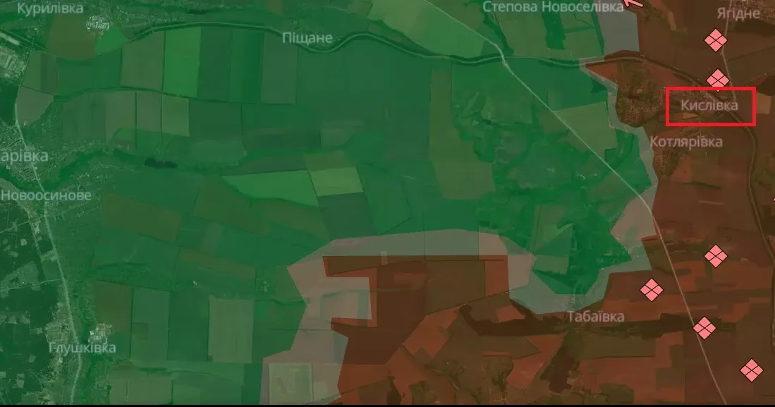 Скриншот онлайн карти DeepState, 22.09.2024 Російські військові контролюють Кислівку — експерти ISW і DeepState на порталі Gromada Group